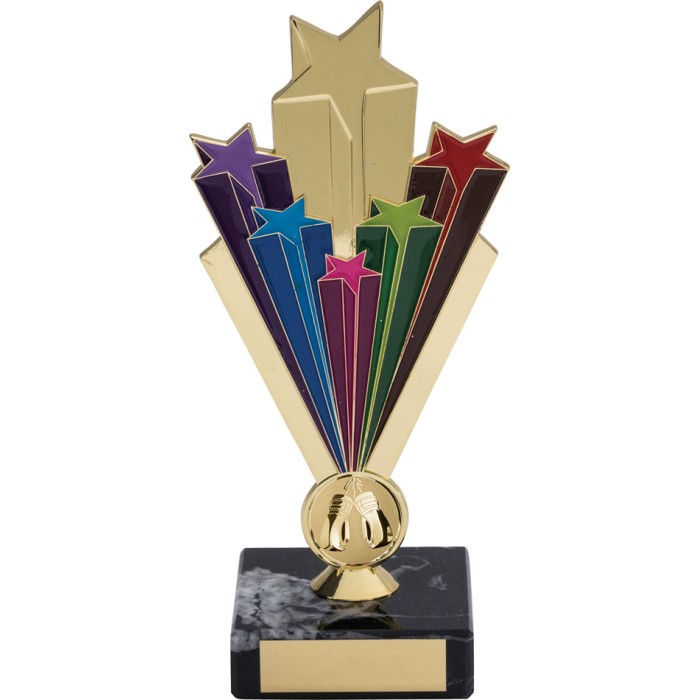 GOLD 7'' STARBURST METAL TROPHY - BOXING TROPHY